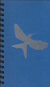 (Graphic Only) Blue cover with a silver bird wings extended with sharp beak