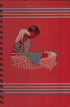 (Graphic Only) Red Cover, with a boy and girl looking at a baby in a basinet