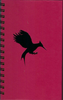 (Graphic Only) Red cover, with a black bird with sharp beak wings back