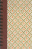 (Graphic Only) Brown binding, repeating pattern Olive Green Diamond with orange flower