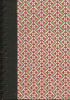 (Graphic Only) Black binding, repeating pattern red crosses and zig zag green lines