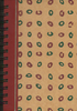 (Graphic Only) Dark cream cover red binding with repeating pattern of green and dark red  dots
