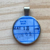 Book Lover Necklace --  DATE DUE (blue) May 17 / June 02