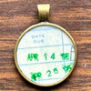 Book Lover Necklace -- Date Due April 14 April 26 (in green)