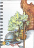 (Graphic Only) White Cover with an Image of a Helmet, Compass and Pickaxe