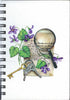 (Graphic Only) White Cover with an Image of a Magnified Glass, Purple Flowers and Keys