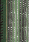 (Graphic Only) Green Binding with repeating pattern green stripes with black marks and black stripes with white vines