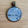 Book Lover Necklace -- DATE DUE December 17 1969 / January 27 1970