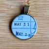 Book Lover Necklace --  DATE DUE (blue) May 31 / May 23
