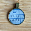 Book Lover Necklace --  DATE DUE (blue) February 27 / March 29