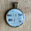 Book Lover Necklace --  DATE Mar 15 1984 May 1 1984