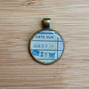 Book Lover Necklace -- DATE DUE (blue) January 22 1981 / November 19 1992