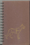 (Graphic Only) Brown Cover Gold Sketch of a Dog in a Harness