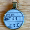 Book Lover Necklace -- DATE DUE (Black) October 25 / May 31