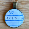 Book Lover Necklace -- DATE DUE (Blue) January 20