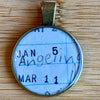 Book Lover Necklace -- January 5 / Angelina (written in pencil) / March 11
