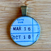 Book Lover Necklace -- DATE DUE (blue) March 16 / October 18