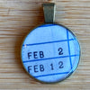 Book Lover Necklace -- DATE DUE (blue) February 2 / February 12