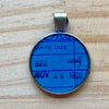 Book Lover Necklace -- DATE DUE (Blue) May - 1966 / November 10 1966