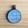 Book Lover Necklace -- Date Due (blue)